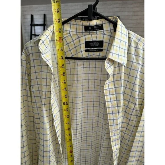 Nordstrom Wrinkle Free Smartcare Traditional FIt Plaid Dress Shirt Size 15.5 - Picture 4 of 5